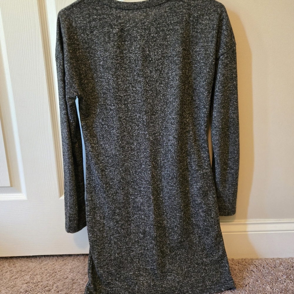 Gray Long Sleeve Sweater Dress